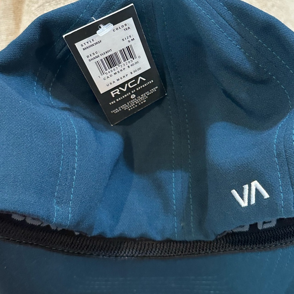 RVCA Flexfit Hat in color Teal - Picture 6 of 10